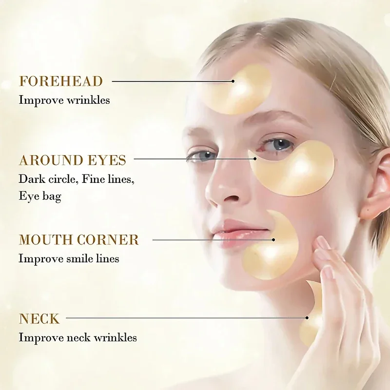 Golden Eye Mask Reduce Dark Circles Fine Lines Firm Moisturize Collagen Patches Anti-ageing Lift Rejuvenation Korea Care Product 2