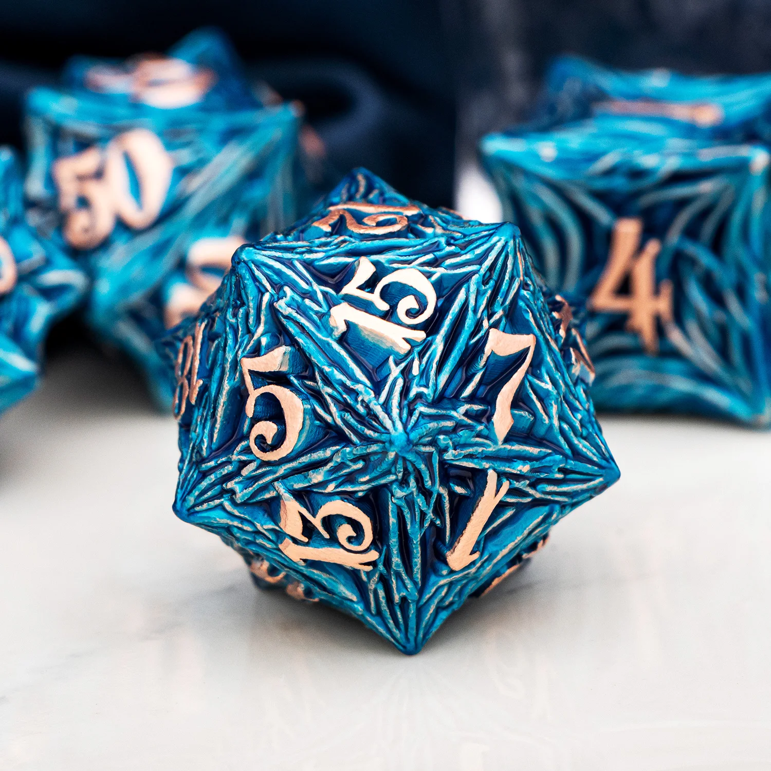 Tree Root Dnd Metal Role Playing Game Dice Set For D+D D6 Dungeon and Dragon Handmade Tabletop D&D Roll Dice Set 7PCS D and D