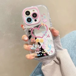 Chic Hot Love Heart Air Cushion Mirror Phone Case - Trendy Y2K Girl Cover - iPhone 15 Plus (A)