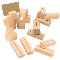 Pack Of 10 Wooden Place Card Holder Photo Postcard Holder for Rustic Wedding Birthday Party Table Number Name Standup Signs Base 1