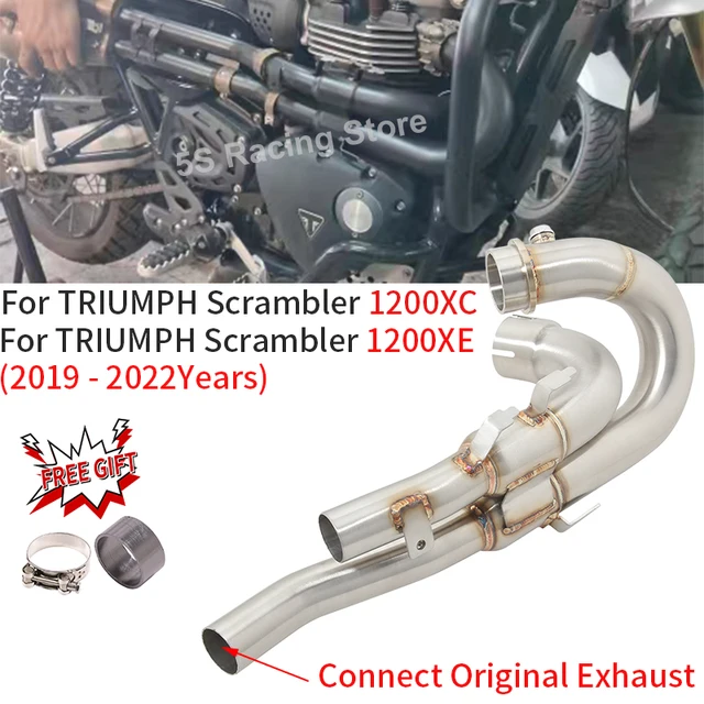 For TRIUMPH Scrambler 1200 XC XE 2019 2020 2021 2022 Motorcycle Exhaust Full System Escape Front Link Pipe Stainless Steel Moto