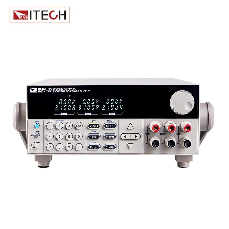 

ITECH IT6302 3-канальный программируемый источник питания постоянного тока 30 В/3a/90 Вт * 2 канала 5 В/3A/15 Вт * 1 канал