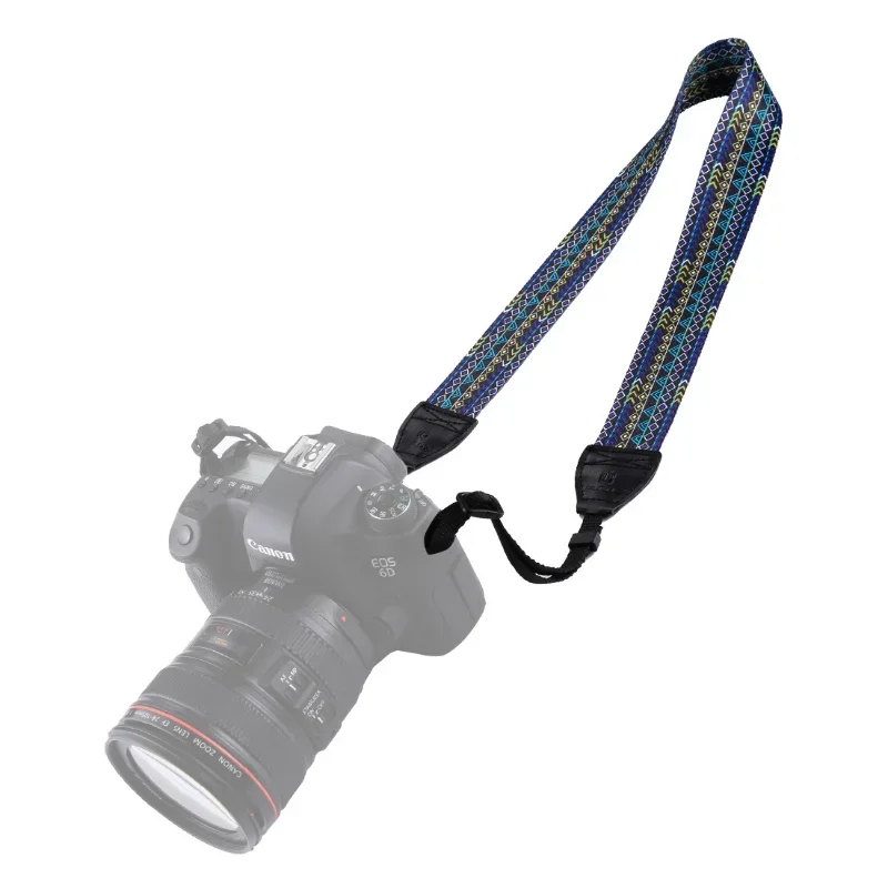 SLR DSLR 카메라용 레트로 에스닉 스타일 카메라 스트랩, 멀티 컬러 시리즈, 나비 어깨 목 스트랩
