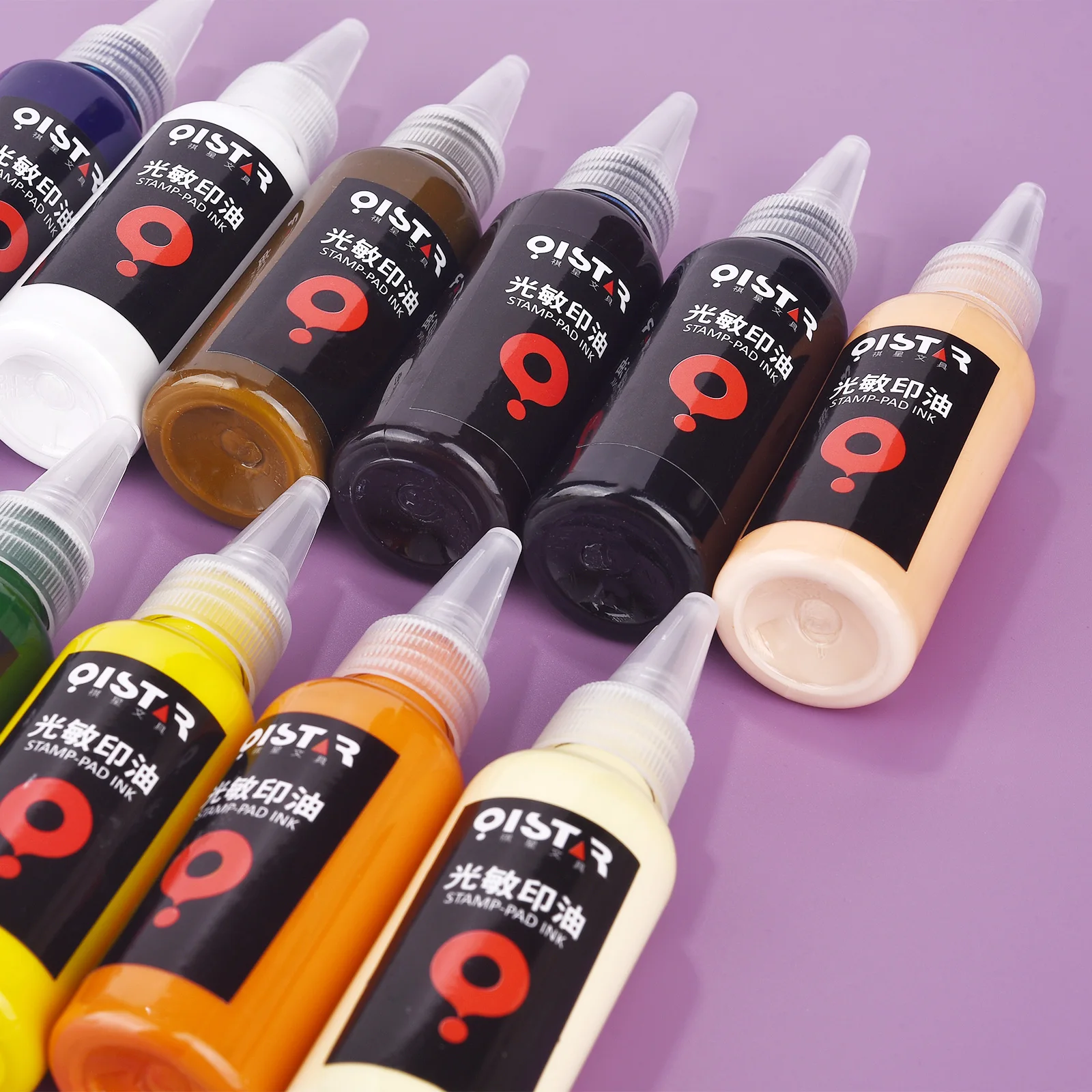 12 가지 색상 50ml 감광성 인쇄 오일 잉크 공식 인감 금융 스탬프 클리어러 스탬프 잉크 인쇄 오일 사무용품