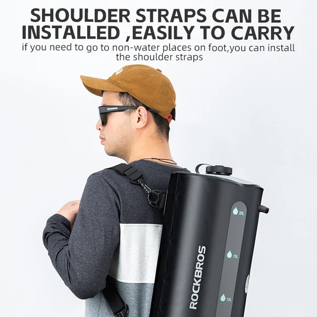 Rockbros Víztároló Táska 20L Kemping Fürdő Utazás Kültéri Kerékpározás Hidratáló Zuhany Fej Multifunkciós Kellékek - Image 3