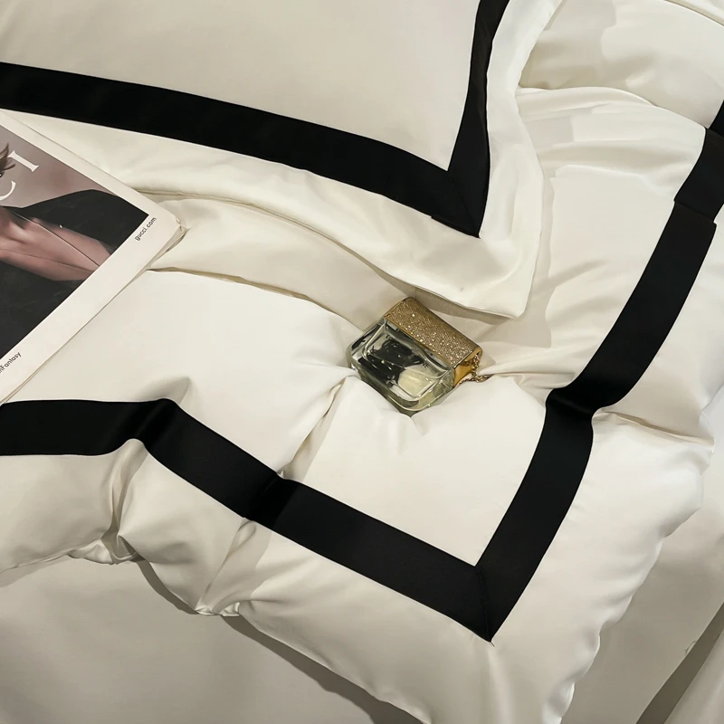 4Pcs Brushed Microfiber King Queen Double Twin 4Pcs Soft Premium Hotel Patchwork Duvet cover Flat/Fitted sheet 2 Pillowcases 4