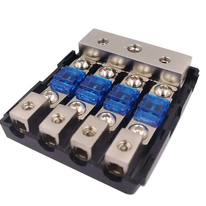 Fuse Holder Power Distribution Block Zinc Alloy Nickel Plating Mini Fuse Holder Stereo Audio AFS Fuse Holder Power Distribution Block Box Car Audio Modification
