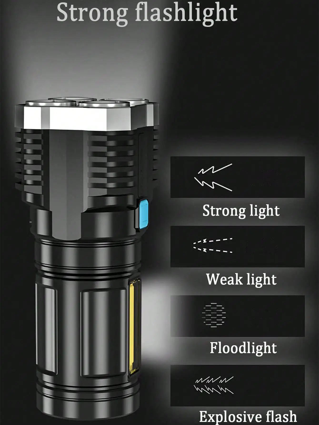 USB Rechargeable Flashlight, Bright LED Flashlight Torches for Outdoors Camping Waterproof Portable Flashlight