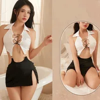 Sexy Lingerie Woman Secretary Pack Hip Skirt Nightclub Large Uniform Temptation Sex Babydoll Erotic Sexy Cosplay Women's Costume 5