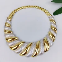 Ensembles de bijoux plaqués or de dubaï pour femmes, grand collier, plaque 18K originale pour les fêtes de banquet de mariage, bijoux luxueux 2