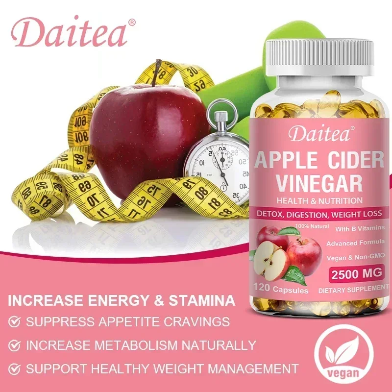 Apple Cider Vinegar Capsules-Contains Vitamin C, Intestinal Digestion-Supports Gut Health and Aids in Weight Loss