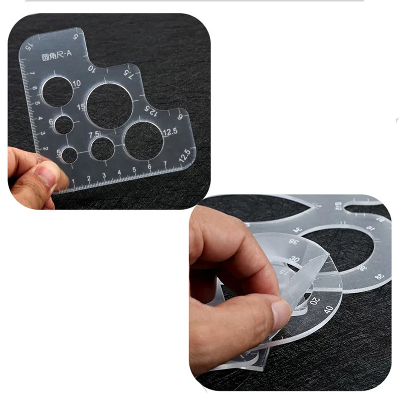 1Pcs DIY Handmade R Rules Rounded Corners Full Size Sewing Pattern Universal Leather Tool Acrylic Template