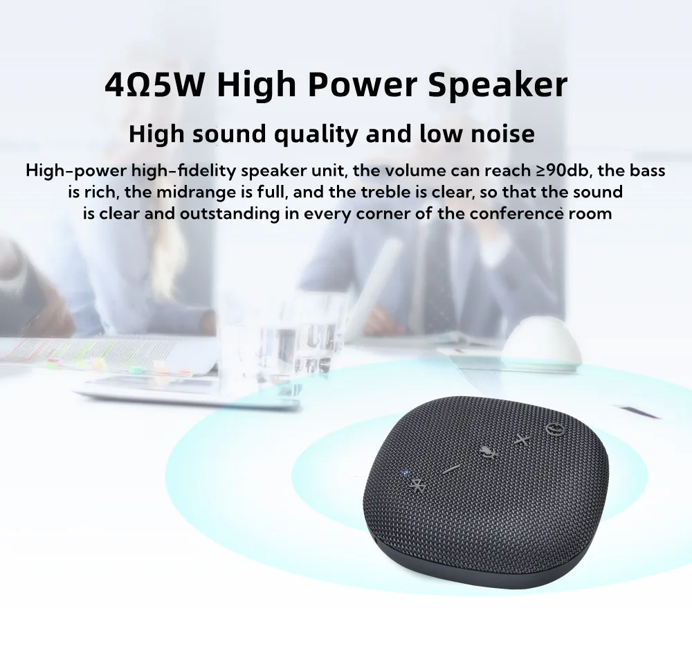 360&deg; Omni-directional Microphone 5M Radius Pickup Wireless Conference Speaker wireless conference speaker USB Bluetooth Microphone for Conference Meeting