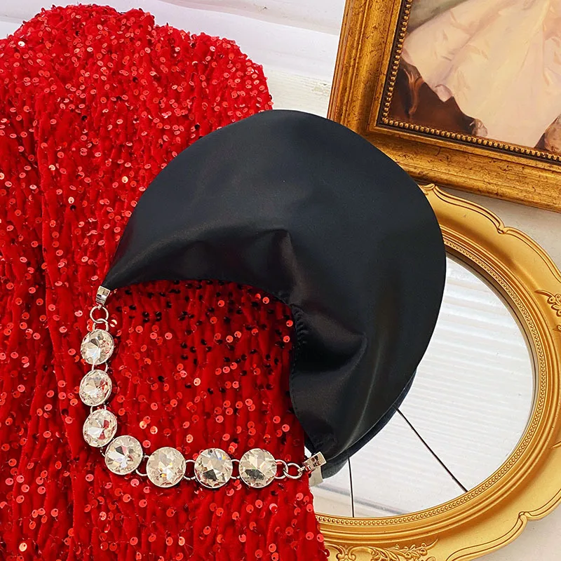 Casual Soft Diamond satin Women's Crossbody Bags Fashion Ladies Hobos Shoulder Bag Solid Color Portable Female Underarm Handbags