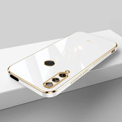 Luxury Square Plating ShockProof Silicone Back Cover for Honor 9X - Premium Protective Case (6D White)
