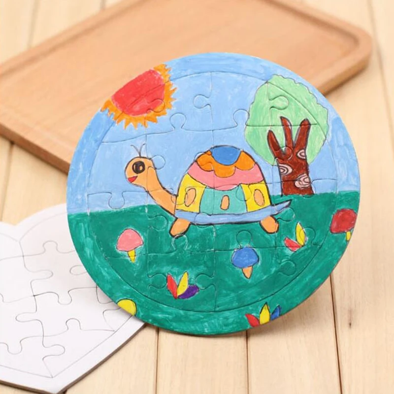 

127D School Décor Blank Heat Transfer Puzzle Cardboard Art Craft Wall Decoration Set