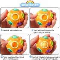 Bola mágica de rompecabezas de arcoíris, Bola de cubo de velocidad, divertida pelota para aliviar el estrés, rompecabezas 3D a juego de colores, juguete para niños, adolescentes y adultos - Imagen 5