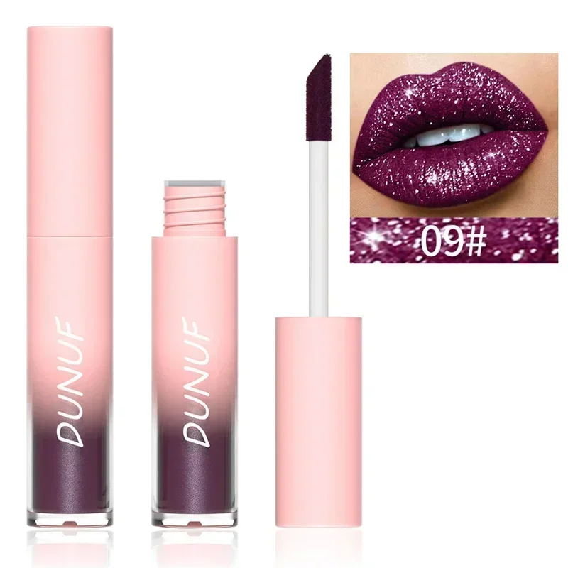 Waterproof Diamond Shimmer Glitter Lip Gloss 18 Colors Matte Glitter Liquid Lipstick Diamond Pearl Colour Lip Gloss Sexy Make Up 6