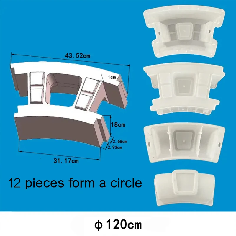 Ground Circular Concrete Block Brick Plastic Mold Inspection Wellbore Module Box 110cm