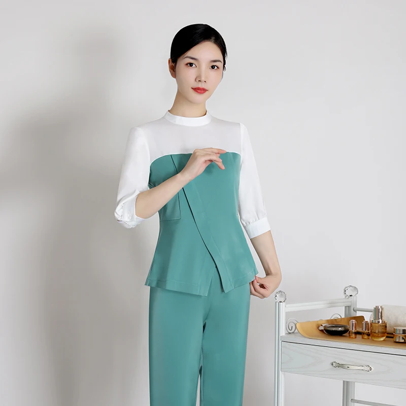 Sauna-Foot-Bath-Massage-Female-Technician-Uniforms-Beauty-Salon-Uniform ...