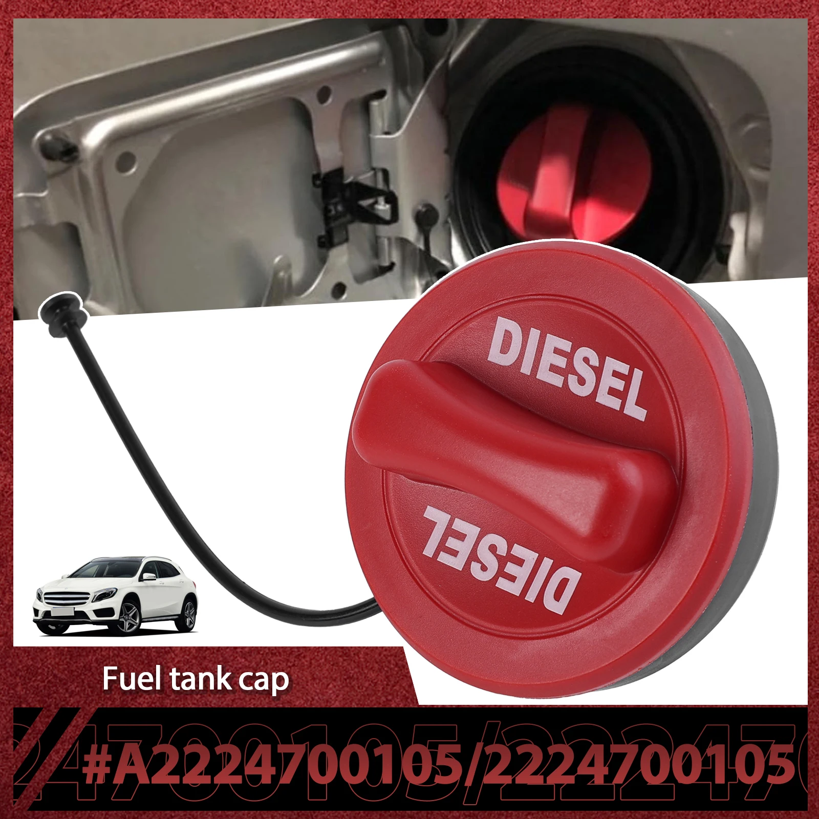 Car Diesel Fuel Tank Cap Cover A2224700105 2224700105 For Mercedes-Benz A C E GLA CLA Class W213 W205 X156 W117 W176 Fuel Tank Cover Fuel Cap Fuel Tank Cap