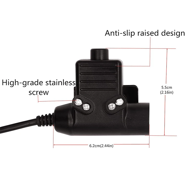 RISENKE-Walkie Talkie Adapter Headset Cable, U94, for UV-3R, UV-5R, BF-888S, Kenwood TK-308, TK-320, TK-2312, TK-3212
