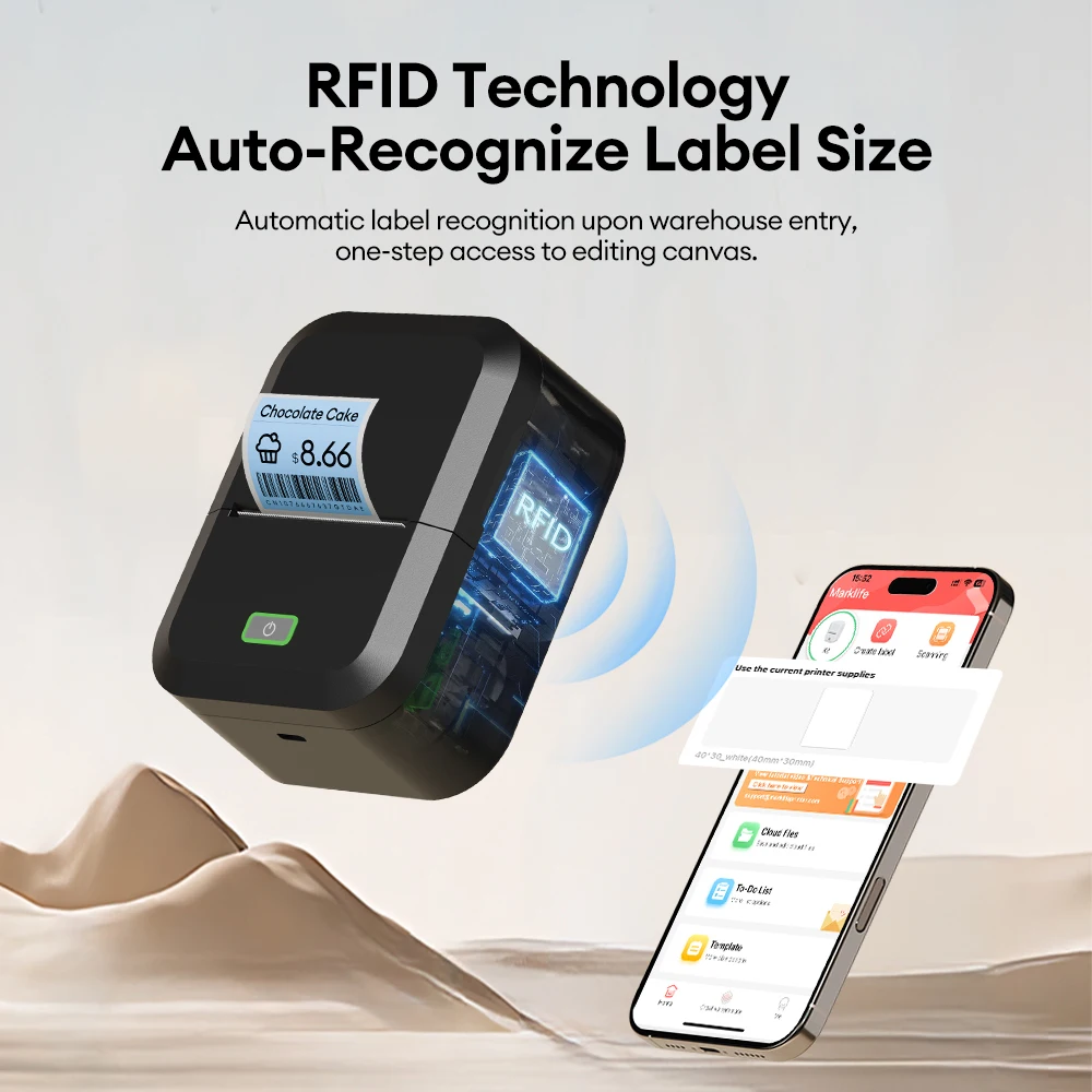 마크라이프 X2 휴대용 열전사 프린터 미니 포켓 프린터 모바일 무선 접착 스티커 라벨링 기계 B1 B21과 유사