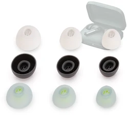Premium Silicone Ear Tips - Pack of 6 Replacement Eartips for True Wireless Earbuds (WHITE)