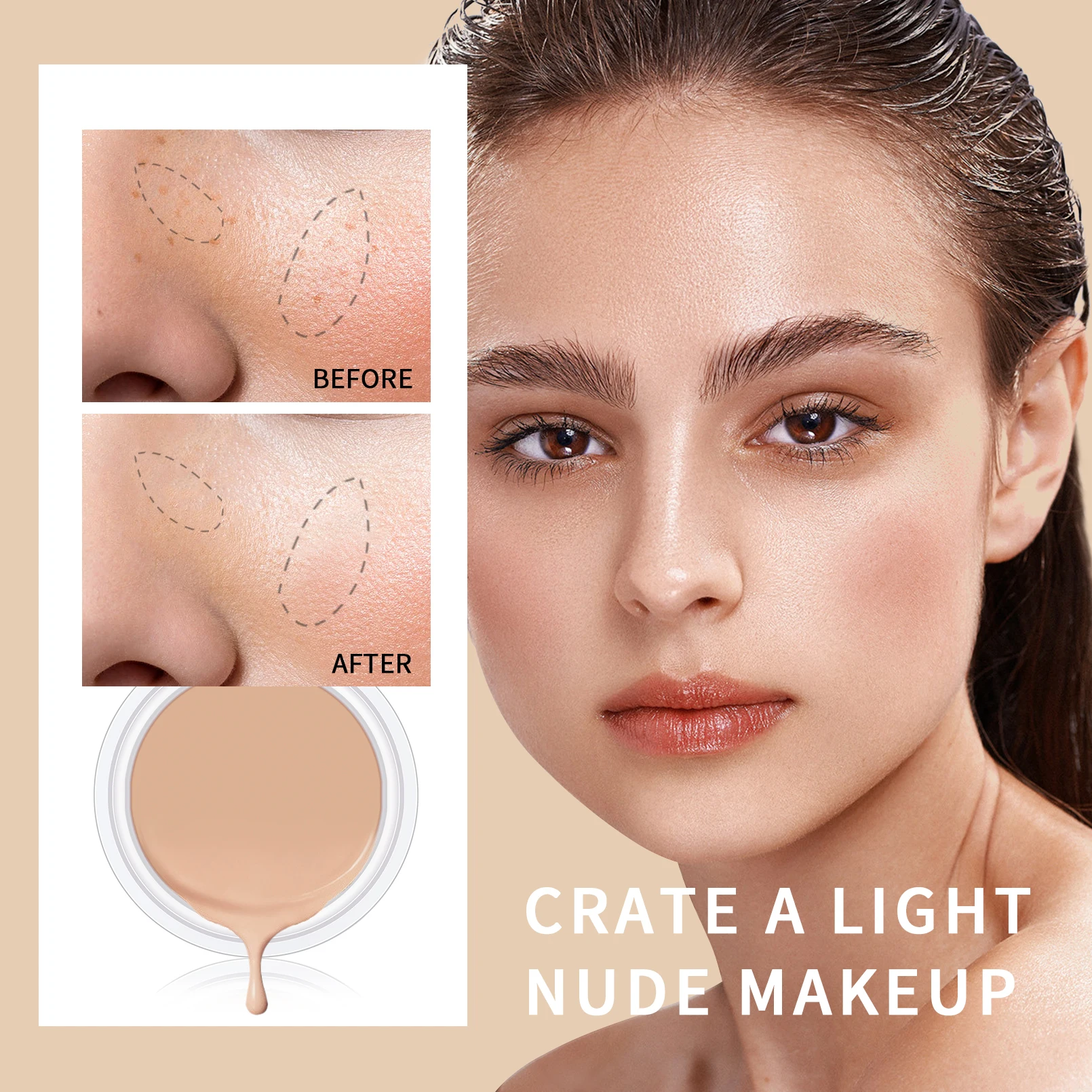 QIC Qini Color Softening Concealer Foundation, delicate and docile to cover acne spots and dark circles concealer 5