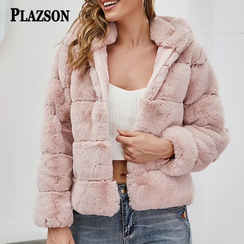

PLAZSON пальто женское chaquetas para mujeres Fuax Fox Fur Coat Women Winter Warm Fur Short Jacket Plus Size 3XL Female Coats