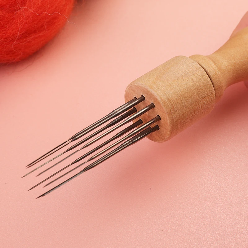 Needle Felting Kit, Wool Felting Kit-KRABALL Wool Felting Needles Kit, Wood Handle, Felting Needles, for Handmade Doll Making
