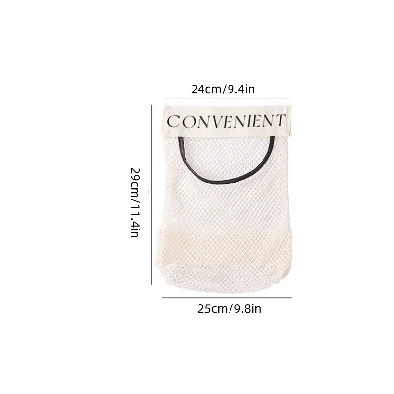 Wall Mount Mesh Storage Bag Garbage Bag Holder Plastic Shopping Bags Dispenser Sundries Bag Bathroom Net Storage Organizer