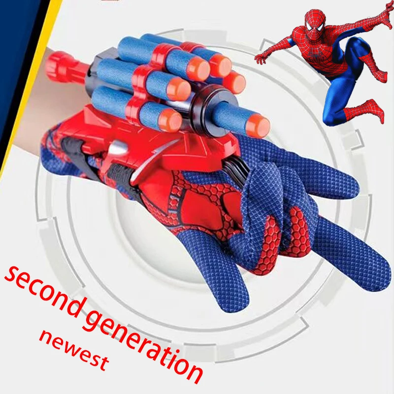 Новинка, DIY Фигурка Человека-паука Marvel, игрушка для детей, пластиковая перчатка для косплея, пусковое устройство, набор героев, веселые игрушки на Хэллоуин, модные крутые