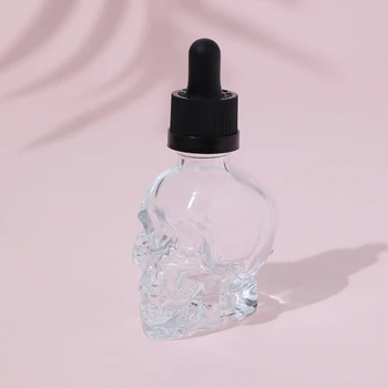 3PCS 30ml Black Skull Glass Dropper Bottle Cute Essential Oil Bottles With Eye Dropper For Perfume 1