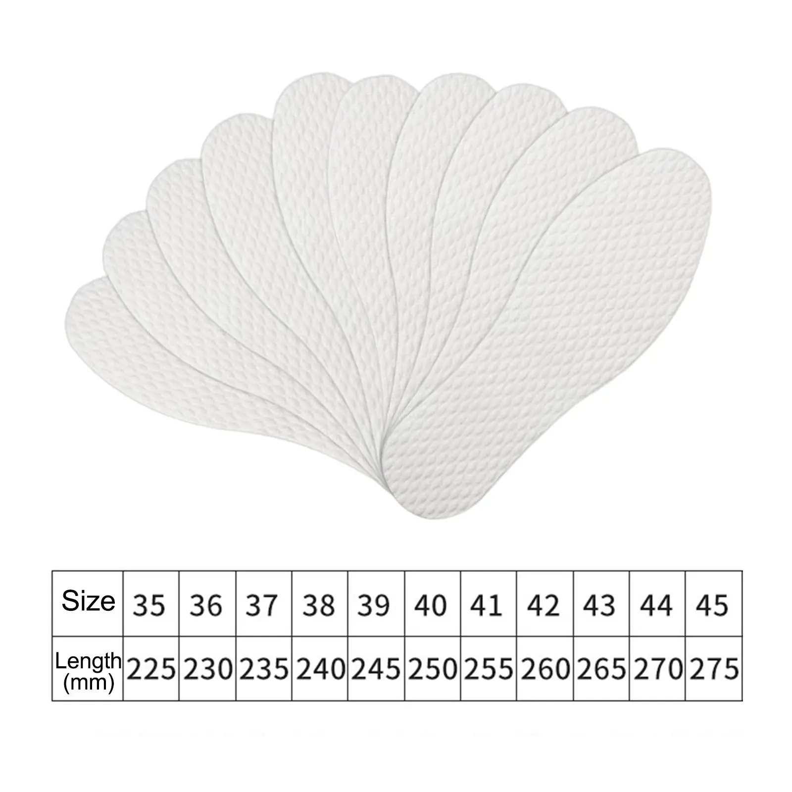 Shoe Inserts Lightweight Disposable Breathable Insoles 10 Pieces