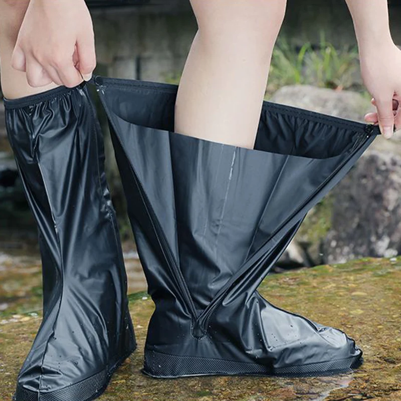 Rain Boot Shoe Cover Black Waterproof with Reflector Anti-Slip Clear Shoes Dust Covers for Motorcycle Bike Rain Cover Men Women shoe covers rain shoe covers rain shoe protector