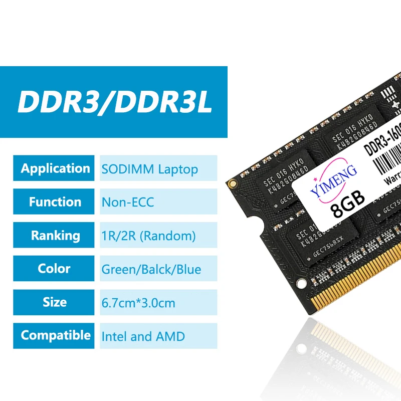 10개 DDR3 DDR3L 4GB 8GB 노트북 메모리 램 PC3 1.5V PC3L 1.35V 1066 1333 1600Mhz 204핀 8500 10600 12800 SODIMM 메모리 램