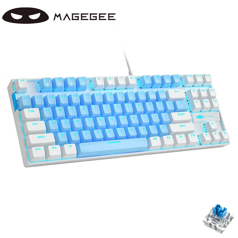 

Игровая механическая клавиатура MageGee 75%, проводная Офисная Клавиатура с подсветкой STAR, сборная настольная клавиатура для ноутбука с 87 клавишами
