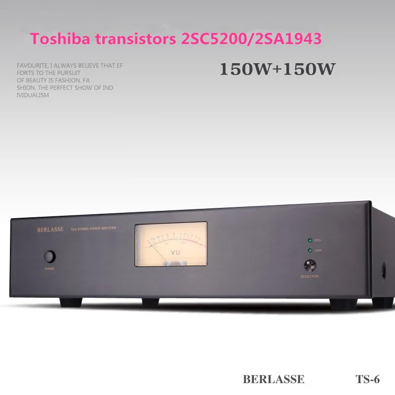 Berlasse Ts-6 Toshiba Tube C5200 A1943 150W * 2 Stereo High End Class Ab Balanced Xlr Vu Meter Amplificatore Audio Home Theater
