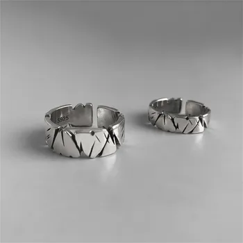 Anello aperto creativo a forma di cuore con roccia da donna, argento antico, colore mare, pietra appassita, coppia di anelli, uomo, gioielli da festa B193 1