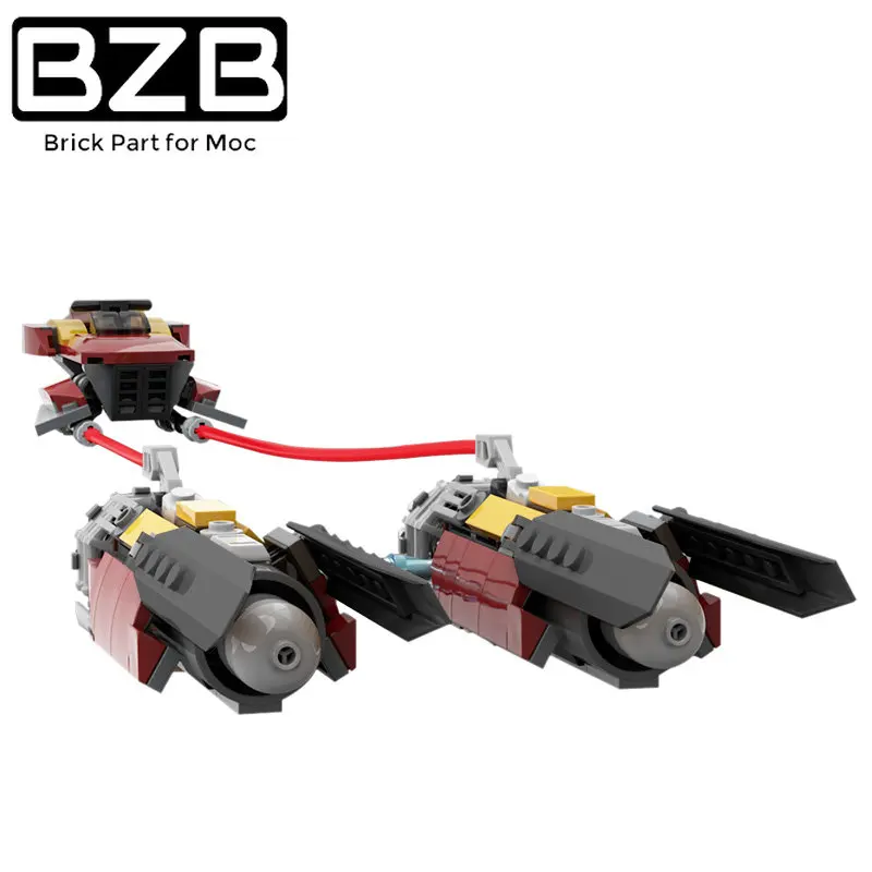 BZB MOC 하이테크 자동차 빌딩 블록, 우주 포드레이서, 초고속 비행선 벽돌 조립 디스플레이 모델, 어린이 장난감, 최고의 선물