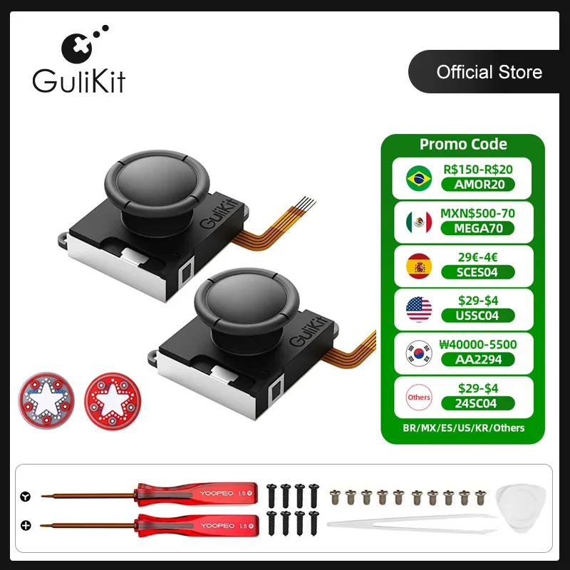 GuliKit Hall Sensing Joystick for JoyCon Replacement No Drifting Electromagnetic Stick for Nintendo Swicth / Switch OLED Repair
