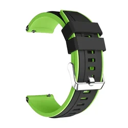 22mm Silicone Soft Replacement Strap - Sport Wrist Band Bracelet - 1pcs 22mm (Black Green)