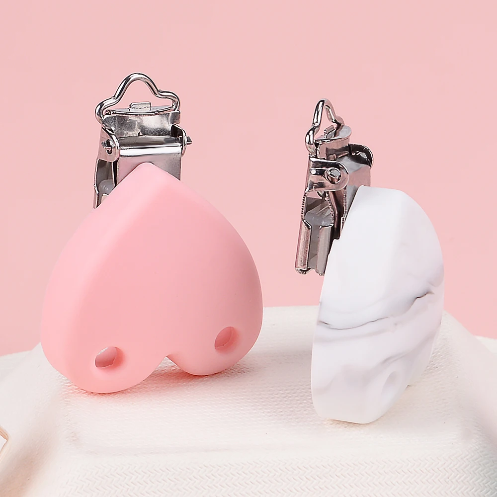2PCS Lofca Silicone Clips Round Shaped Baby Pacifier Round Clips BPA Free DIY Pacifier for Chain Nursing Teething pacifier clips