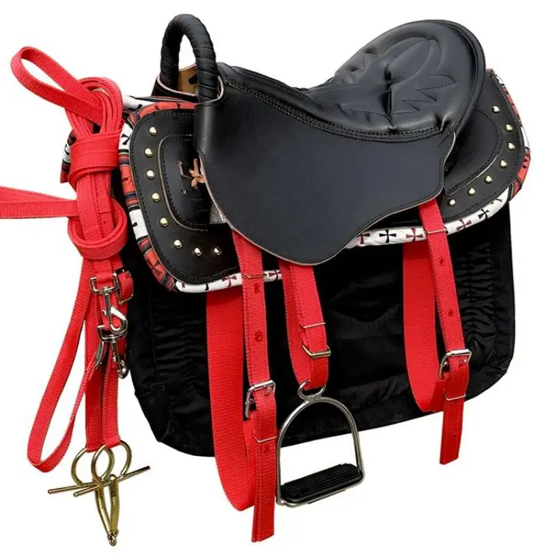 

Pure Leather Saddle Complete Set All Cowhide Saddle Horse Riding Horseback Professional Accessories Saddle Pad