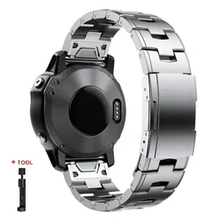 Premium Quickfit Titanium Watch Strap - 26mm/22mm Adjustable Metal Release Band - 26mm (1Silver - Tool)