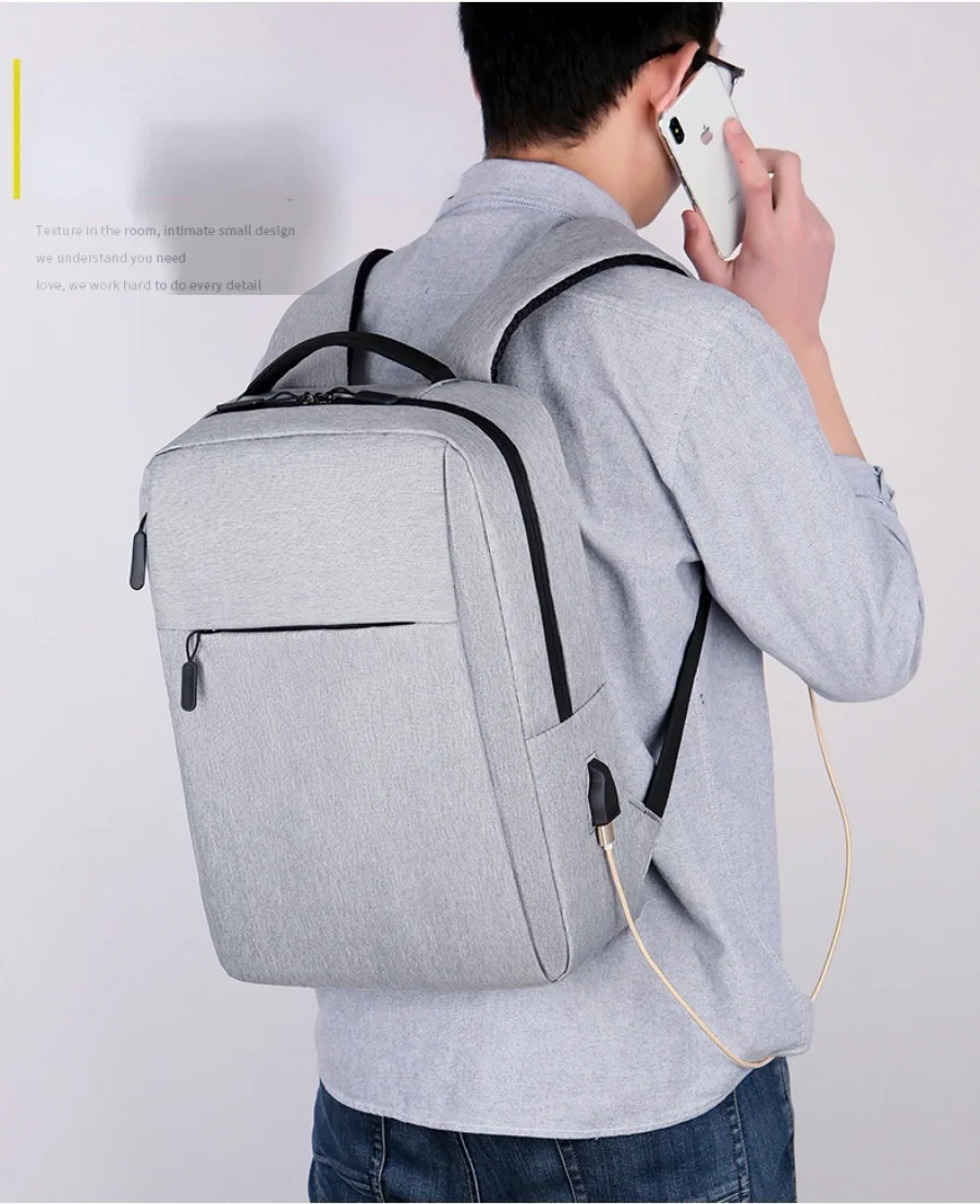 SKOANBE Backpack Men's Leisure Outdoor USB Charge Charging Sports Backpack Business Computer Bag Travel Bag External Outside Bag