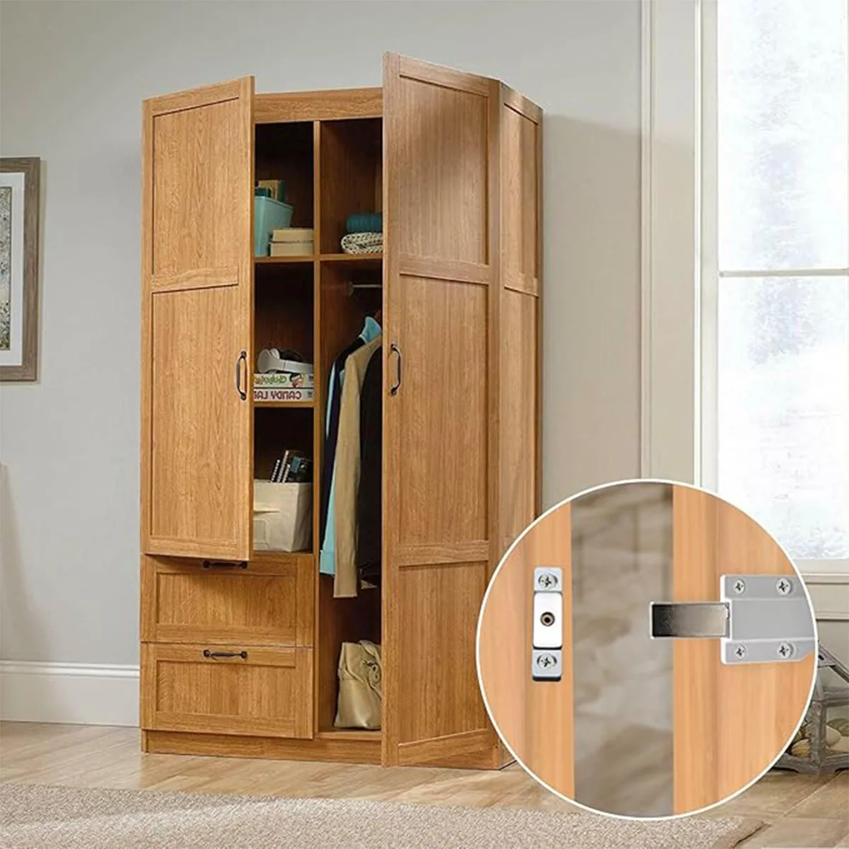 Magnetic Push to Open Latches Heavy Duty Touch Latch Catch Cabinet Door Hardware Touch Pressure Release Latch for Drawer