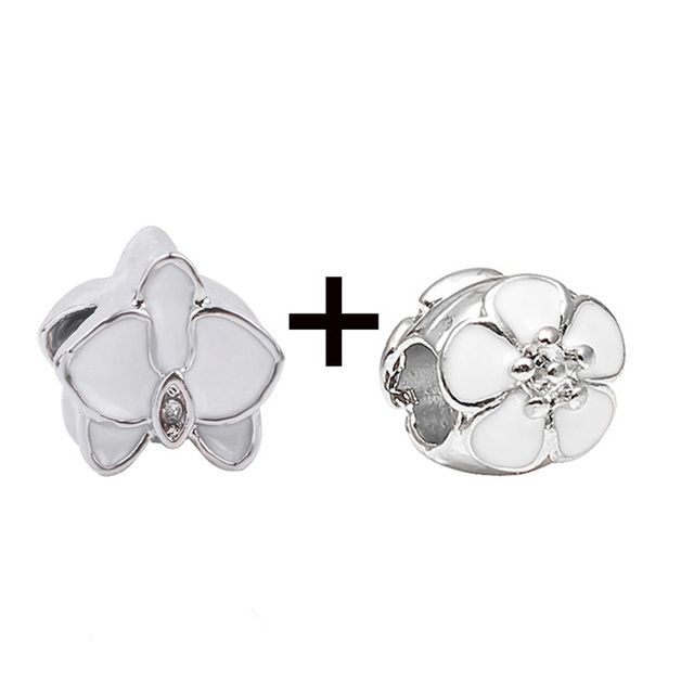 New Design White Heart Charm Beads Pendant Fit European Style Brand Bracelets Necklaces For Women Jewelry Making
