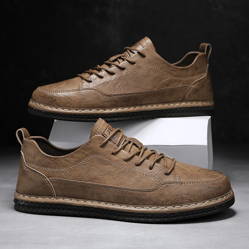 

2023 Spring New Men's Casual Shoes Fashion Non Slip Comfortable Business Man Shoes Solid Four Season Light Rubber Soled Shoes 44